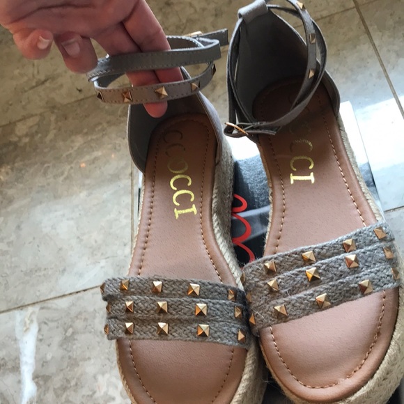 CCOCCI Shoes - MARY JANE STUDDED ANKLE STRAP ESPADRILLES